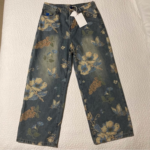 Aelfric Eden Flower Super Baggy Wide Leg Jeans | Size 34 (US 14) - Picture 2 of 16